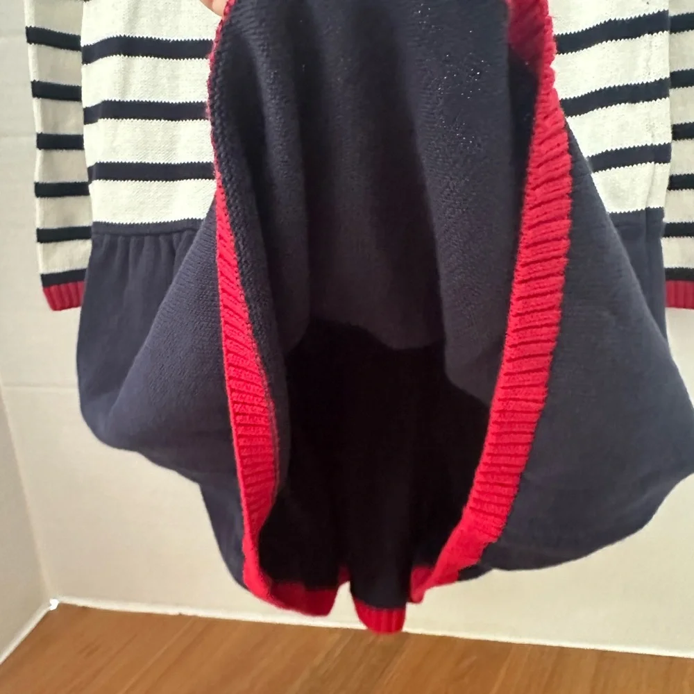 NWT GYMBOREE Red Navy White Striped Sz. 7 Long Sleeve Casual Cotton Dress!